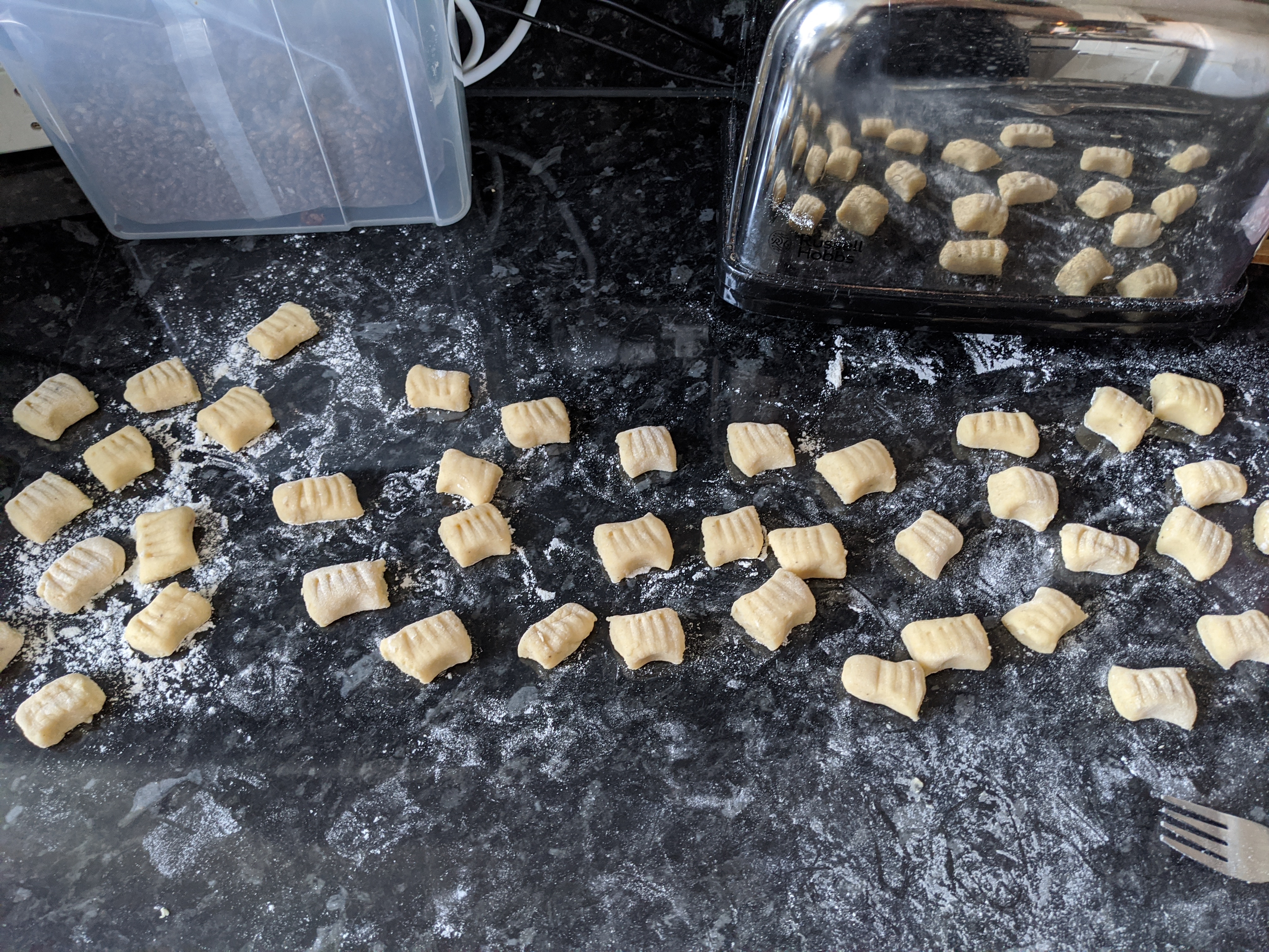 Pasta being made by hand